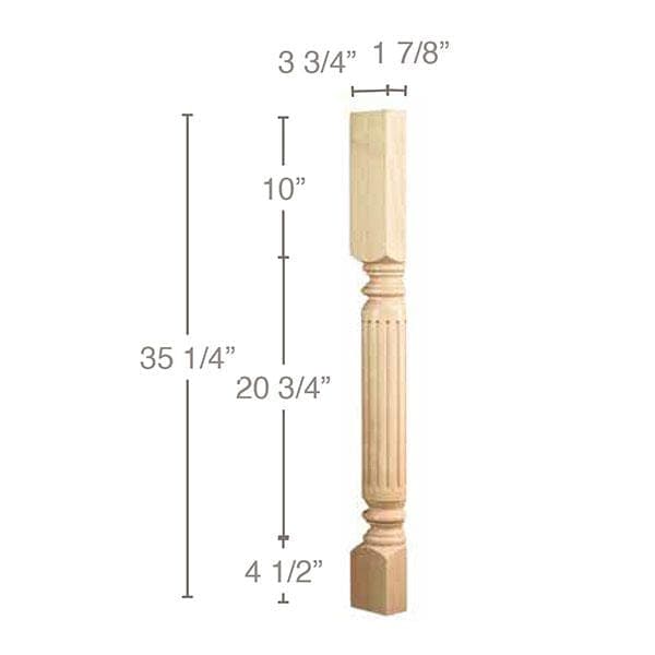 Extra Large Traditional Capital, 5 1/4"w x 7 1/8"h x 2 5/8"d, (accepts up to 3"w x 1 1/2"d) Maple