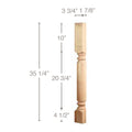 Extra Large Acanthus Spool Corbel, 3 3/8''w x 5 1/2''h x 1 1/8''d Cherry