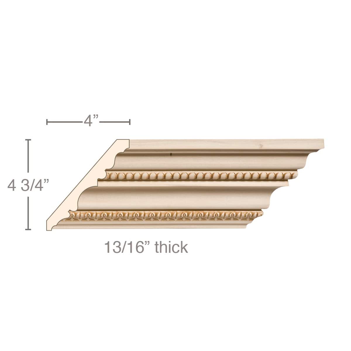 Traditional Chair Rail, 2 1/2''w x 1 3/4''d, (lips 13/16") Poplar