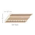 Reed and Ribbon (Ribbon pattern repeats 7 1/2), 3 1/2''w x 1''d Poplar