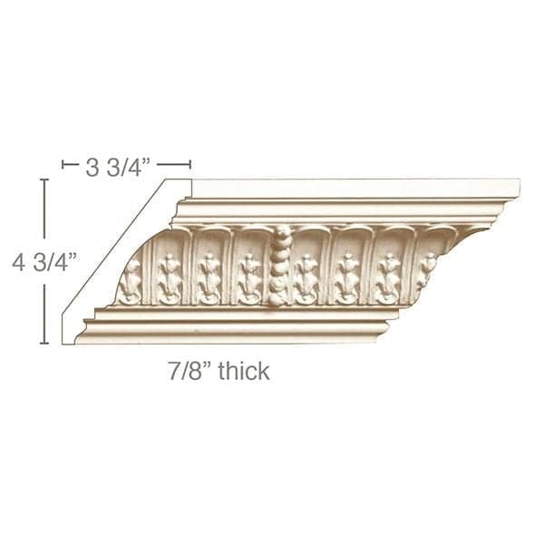Large Scrolled Acanthus Pediment, 84''w x 11 1/2''h x 2 5/8''d Maple