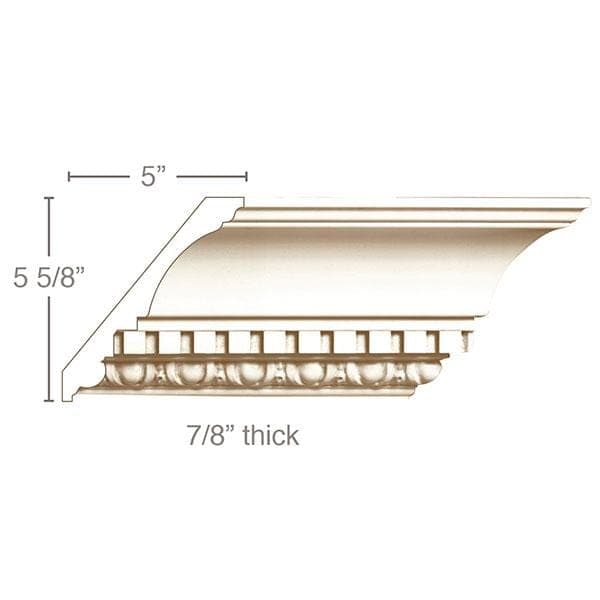 Traditional Crown,  3 3/4"w x 13/16"d Poplar