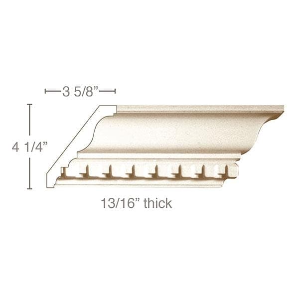 Medium Acanthus Center with Scrolls, 20"w x 5"h x 3/4"d Maple