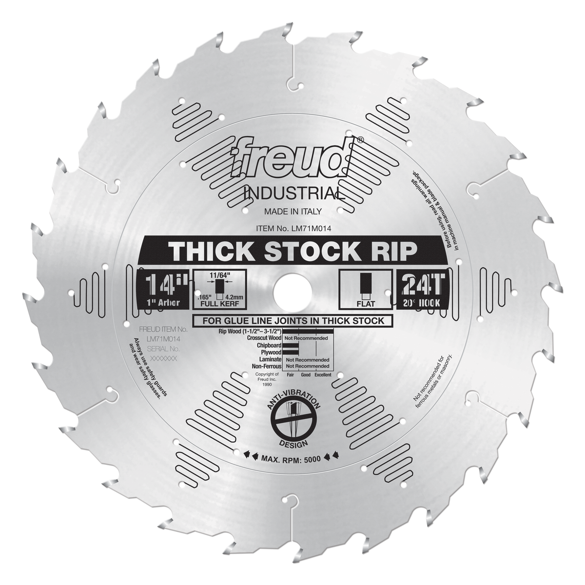 Freud Thick Stock Rip Blades 14 in. Diameter