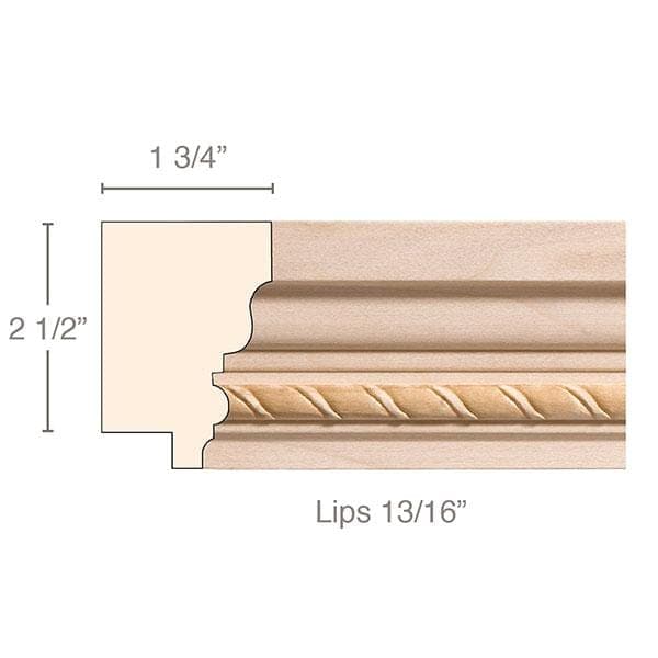Reed & Ribbon with Bead & Barrel (Repeats 4 3/4), 4 1/2''w x 1 1/4''d Poplar