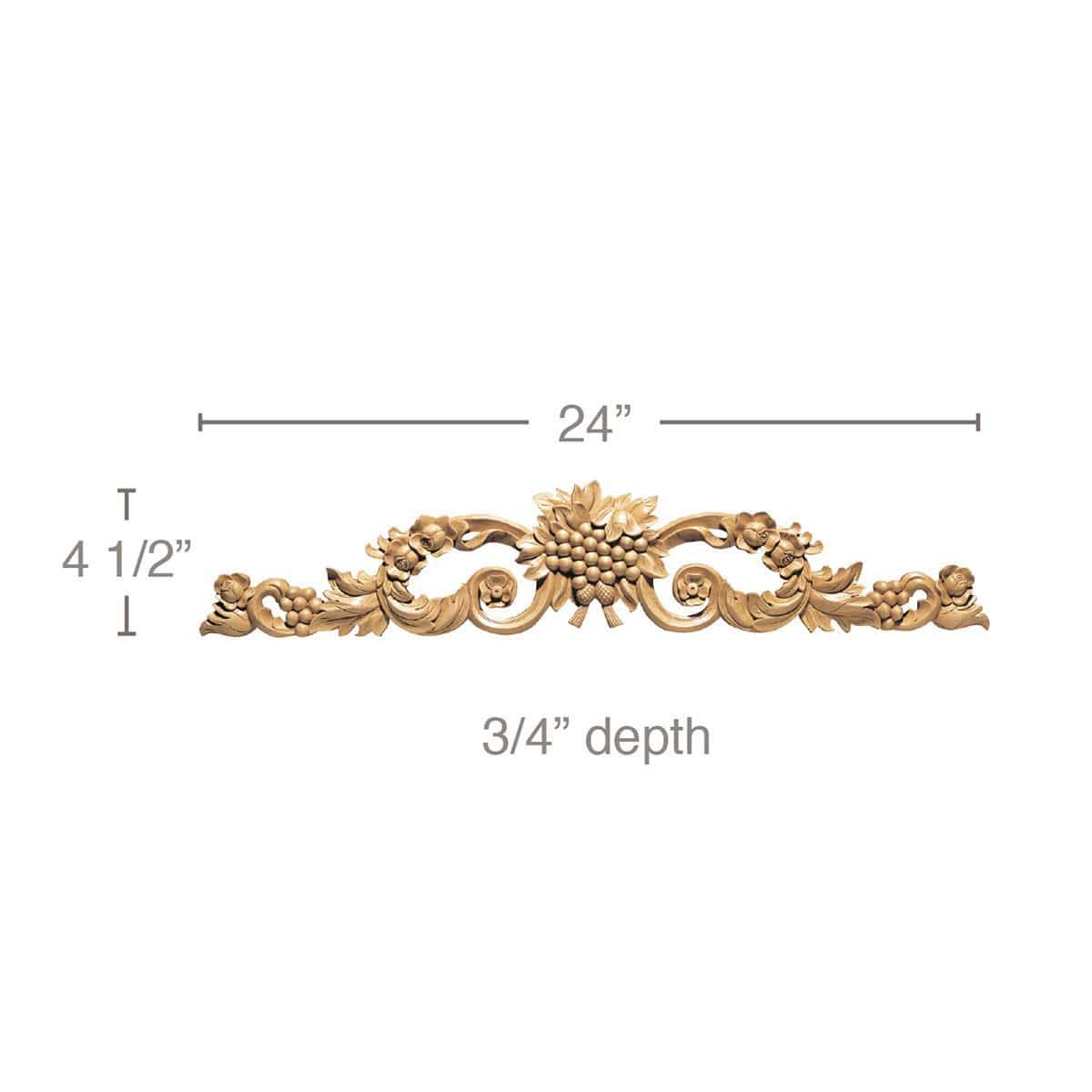 Medium Scrolls (Sold left and right pair per card), 12''w x 3 1/2''h x 13/16''d Lindenwood