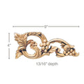 Nouveau Moulding Insert, 2 1/4"w x 1/2"d x 8' length Maple