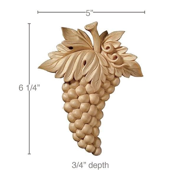 Tall Acanthus Corner Foot (Sold 1 per package), 3 5/8"w x 6"h x 2 3/4"d Cherry