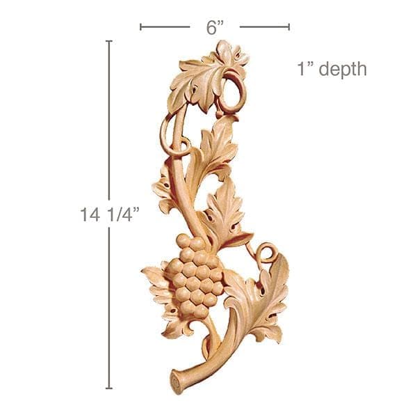 Large Traditional Corbel, 3 3/4"w x 13"h x 8 1/2"d Cherry