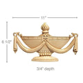 Scrolled Bolection Rangehood, (projects 5 1/2"h x 4 3/4"d), 80 1/2"w x 5 1/8"h x 1 1/4"d