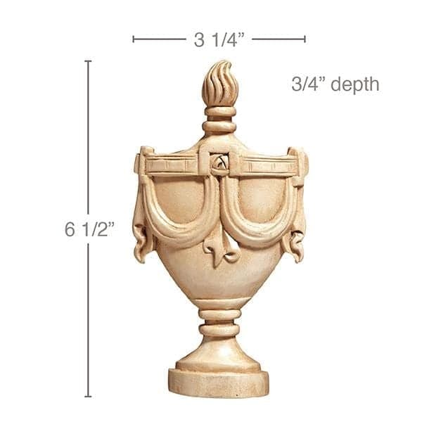 Shell & Floral Drop, Lindenwood 4 1/2"w x 10"h x 5/8"d