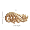 Medium Acanthus Finial, 1 3/4''w x 3 1/8''h x 7/8''d, (accepts up to 1 1/2"w x 3/4"d) Maple