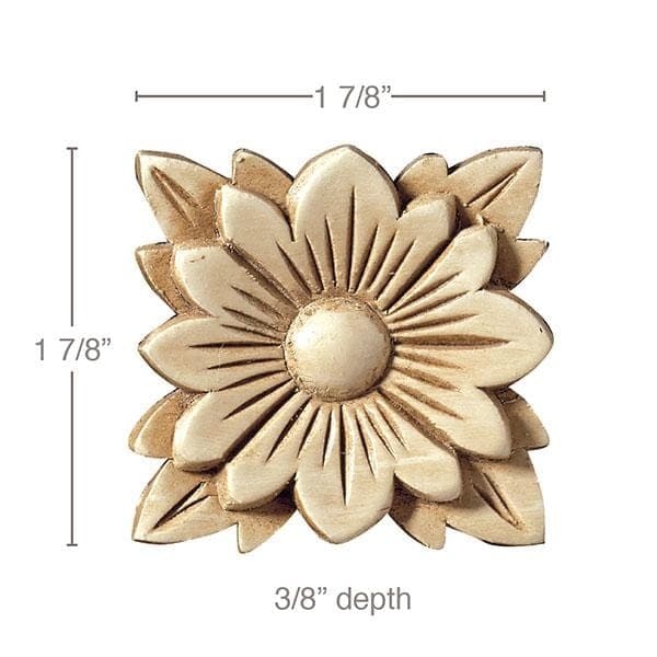 Square Tulip Split Foot, 3 1/2"w x 4 5/8"h x 1 3/4"d, 1 Pair Maple