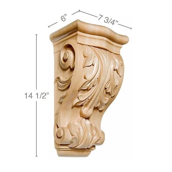 Acanthus Rosette (Fits Rosette Plate CRV5614), Sold 2 per card, 2 3/4'' dia. x 3/4'' Maple