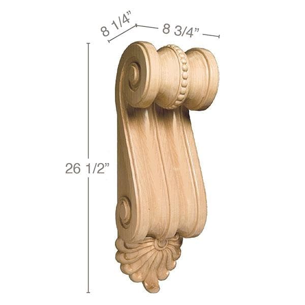Continuous Scrolls, 7"w x 3"h x 3/4"d Cherry