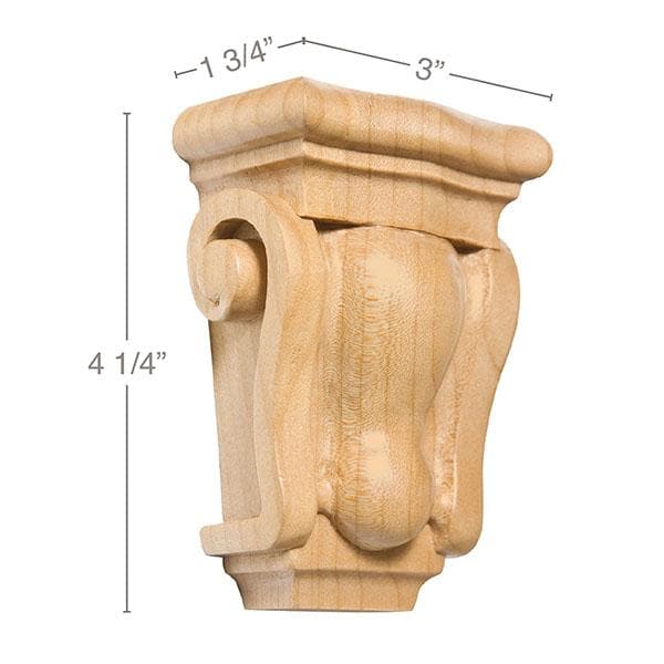 Classic Corbel, 7''w x 9''h x 5 1/2''d Lindenwood