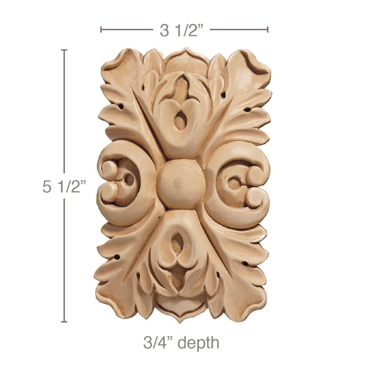Toe Kick Tulip Foot, 4"w x 4 5/8"h x 2 1/2"d Cherry