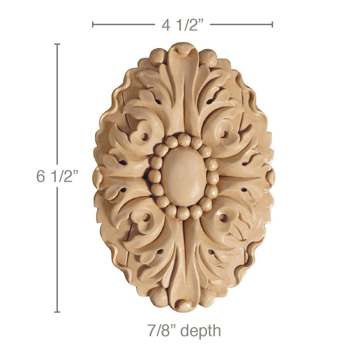 Tall Acanthus Corner Foot (Sold 1 per package), 3 5/8"w x 6"h x 2 3/4"d Maple