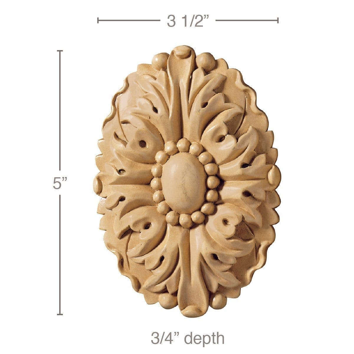 Medium Traditional Capital, 2 5/8''w x 3 5/8''h x 1 3/8''d, (accepts up to 1 1/2"w x 3/4"d) Maple