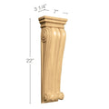 Acanthus Bun Foot Split, 1 Pair, 4"w x 4 1/2"h x 2"d Maple