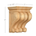 6" sq. x 35 1/2" h, Medium Traditional Column Maple