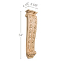 Acanthus Grapevine Corbel, 3 1/2''w x 13''h x 8''d Cherry