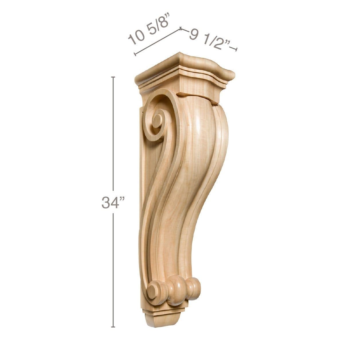 Acanthus Leaf with Bead and Barrel, 4''w x 13/16''d Poplar
