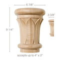 Acanthus Leaf and Tongue (Repeats 2 5/8 MT=1), 6 3/4''w x 13/16''d Poplar