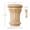 Acanthus Corbel, 3 1/2"w x 13"h x 8"d Maple