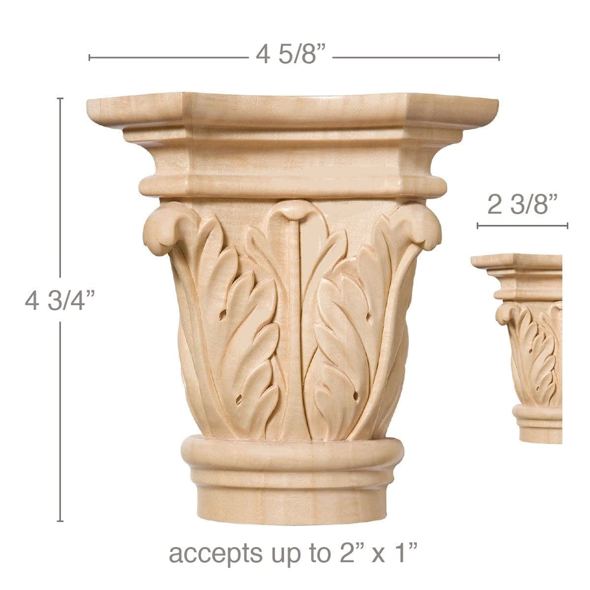 Acanthus Leaf with Bead, 7 1/2''w x 1 1/16''d Poplar