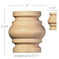 Traditional Panel Moulding, 1 3/4''w x 11/16''d Poplar