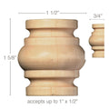 Medium Plume Corner, 8''w x 8''h x 13/16''d
