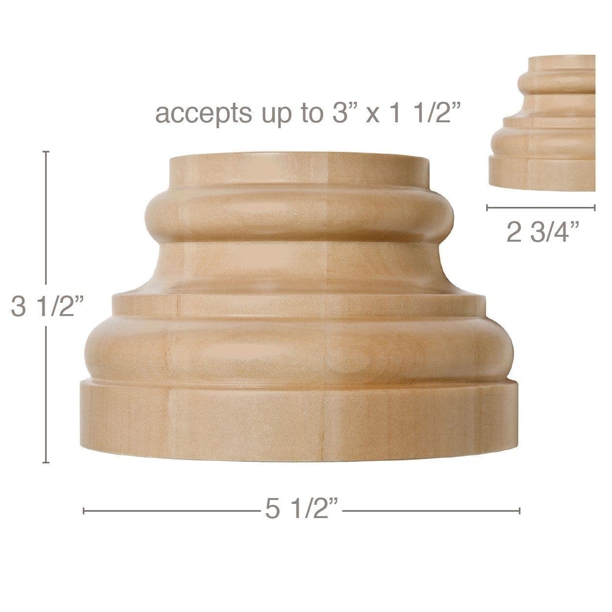 Traditional Crown, 3 1/2''w x 3/4'' Poplar