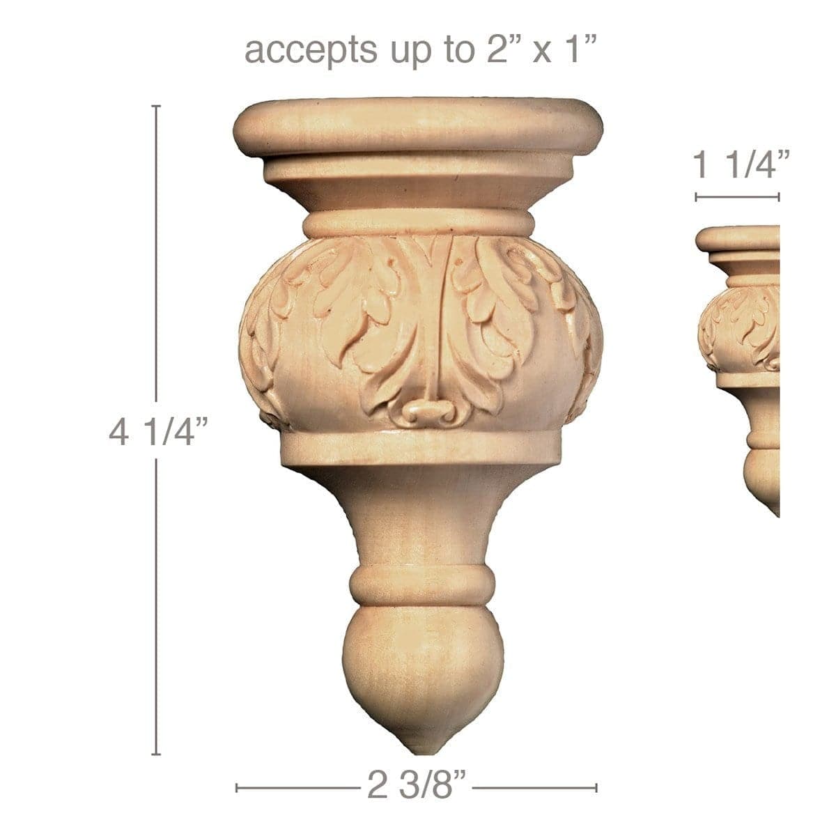 Laurel Leaves with Bead & Barrel, 3''w x 1 1/16''d Resin