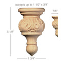 Medium Scrolled Bracket Corbel, 3 1/2''w x 12''h x 7 1/2''d Cherry