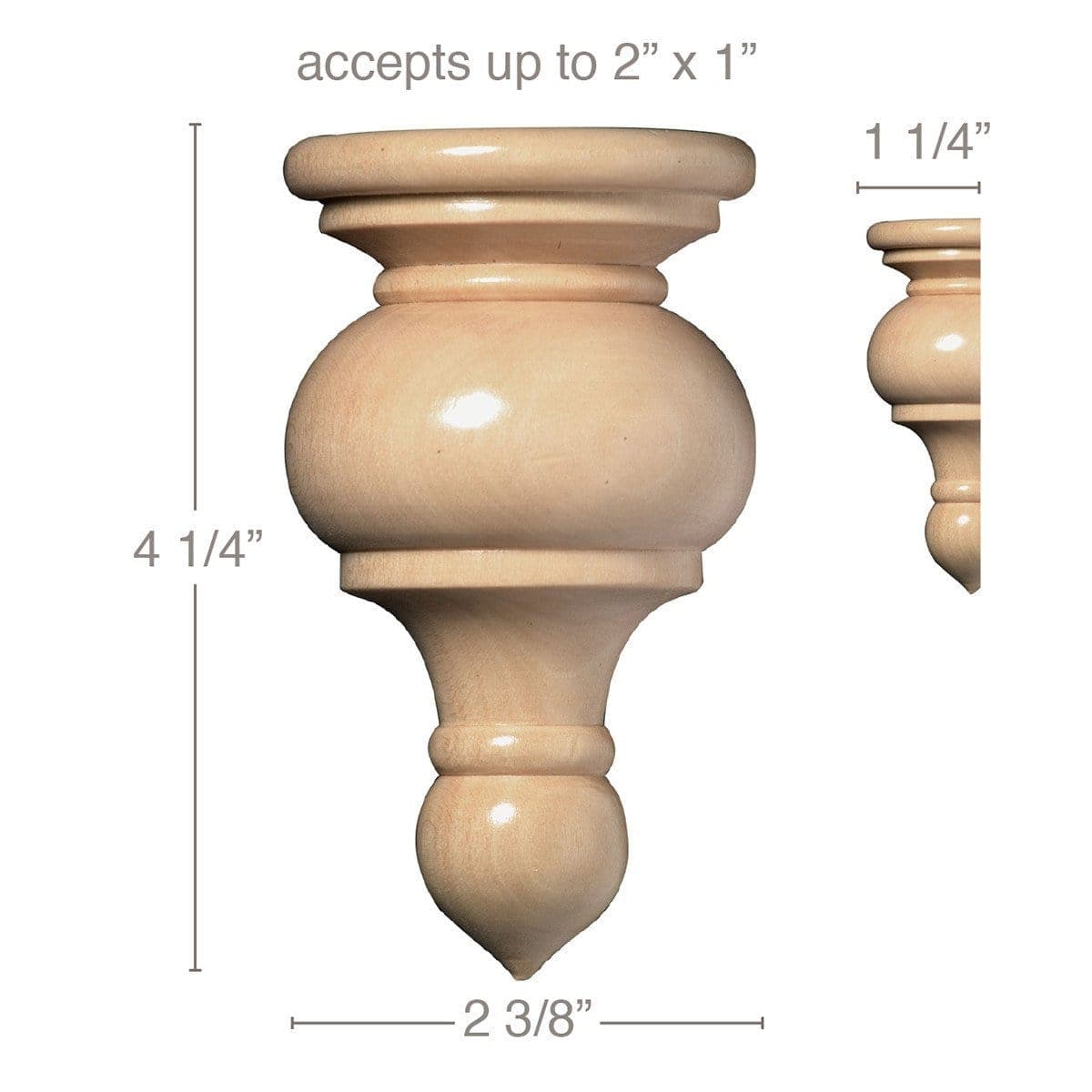 Medium Grapevine Tassel Corbel, 4 3/4''w x 10''h x 5 1/4''d Maple