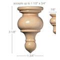Moulding, 5/16"w x 7/16"d x 8' length Maple