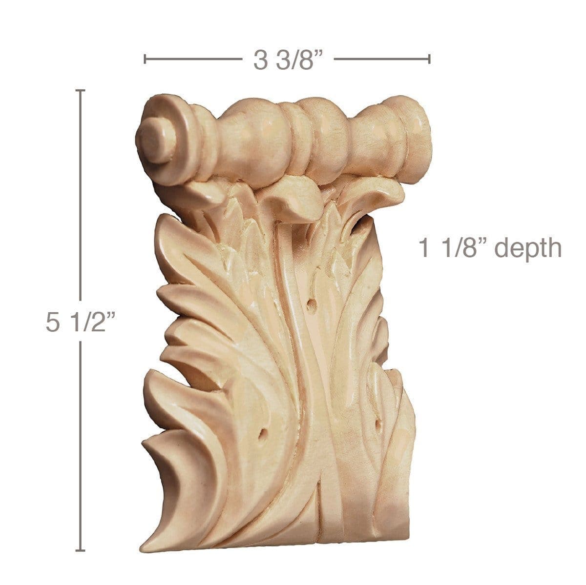 Large Reeded Half Round Lineal, 2"w x 1"d x 8' length Resin