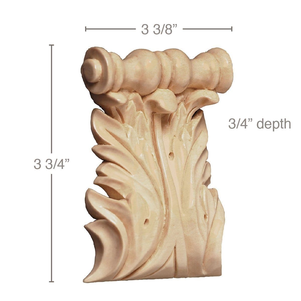Leafy Scrolls, 3 3/4''w x 13/16''d,  (Repeats 6 1/8 MT=1) Poplar