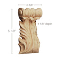 Medium Scrolled Corbel, 3''w x 5 1/2''h x 1 3/4''d Maple