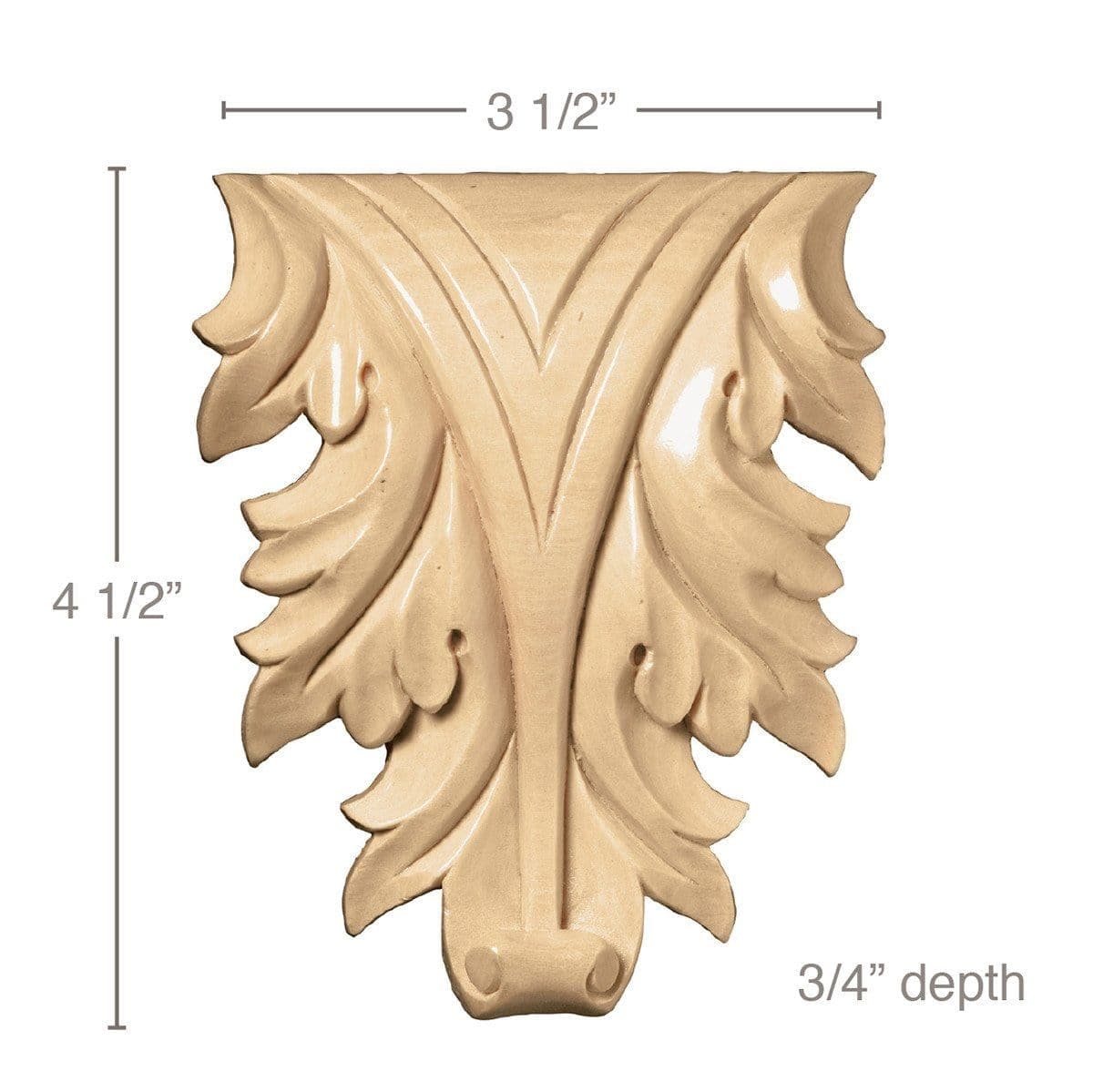 6" x 38" Baroque Valance Maple