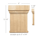 Mission Column, 3"sq. x 34 5/8" Maple