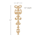 Vitruvian Wave (Repeats 1 1/8), 1 1/2''w x 9/16''d x 8' length Maple