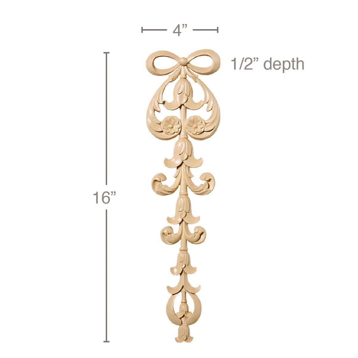Wall Cabinet Support, 3"w x 2"h x 15"d Cherry