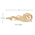 Medium Corinthian Capital, 5"w x 5"h x 1 3/4"d, (accepts up to 3"w x 3/4"d) Cherry