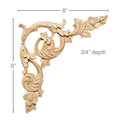 Large Rope Moulding, 4"w x 2"d x 8' length, Sold in pairs Alder