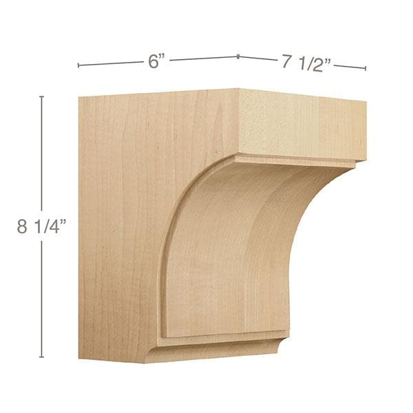 Classic Corbel, 3 1/2''w x 12''h x 7 1/2''d Maple