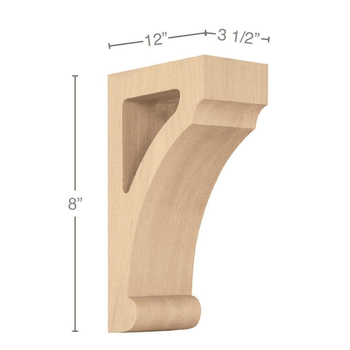 Classic Corbel, 5''w x 11''h x 3''d Lindenwood