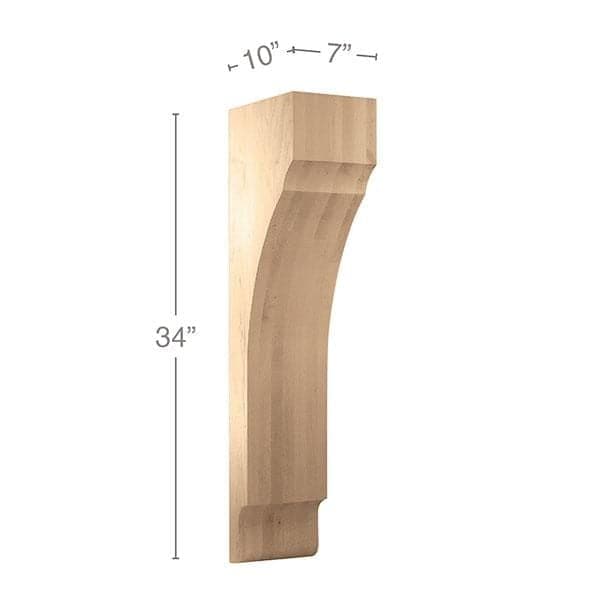Baroque 3 Pc Column, 3"w x 34 1/2"h x 5 1/2"d Maple