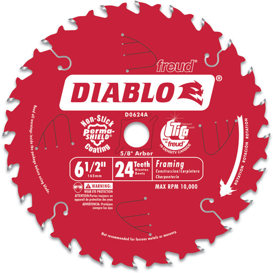 Diablo Finish Trim Saw Blade for Wood 6-1/2" Diameter